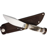 Marbles Woodcraft Stag Bone Stainless Steel Fixed Blade Knife w/ Belt Sheath 80203