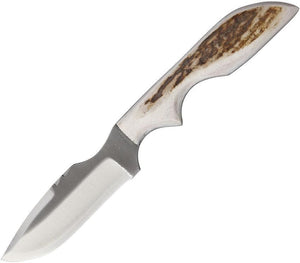 Anza Elk Stag Handle 6.63" Full Tang Fixed Blade Knife w/ Belt Sheath
