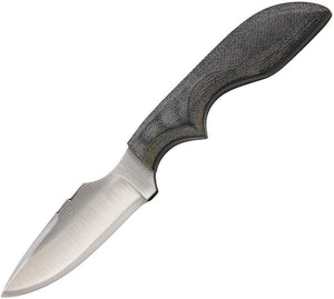 Anza Black Micarta Handle 6.25" Fixed Blade Knife w/ Leather Belt Sheath