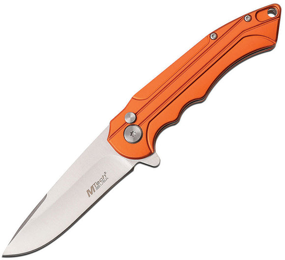 MTech Button Lock Orange Aluminum Folding Stainless Pocket Knife 1022OR