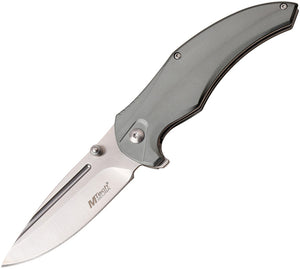 MTech Linerlock Gray Smooth Aluminum Folding 3Cr13 Pocket Knife 1035GY