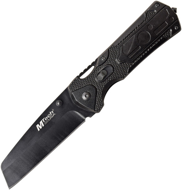 MTech Linerlock w/ Multi-Tool Black Aluminum Folding Pocket Knife 1104BK