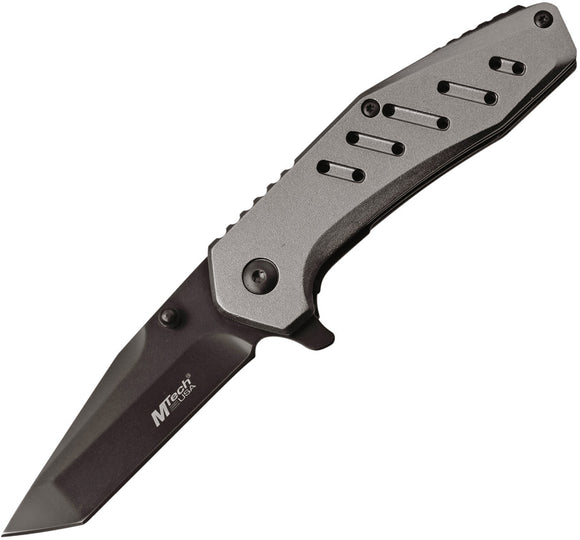 MTech Linerlock Gray Smooth Aluminum Folding 3Cr13 Pocket Knife 1113GY