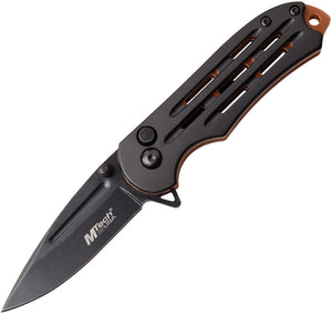 MTech Button Lock Bronze/Black Aluminum Folding Stainless Steel Pocket Knife 1120BZ