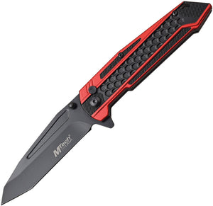 MTech Button Lock Red Aluminum Folding 3Cr13 Stainless Pocket Knife 1135RD