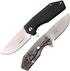 MTech Framelock Devil Tattoo Small Black Folding Knife 1160SD