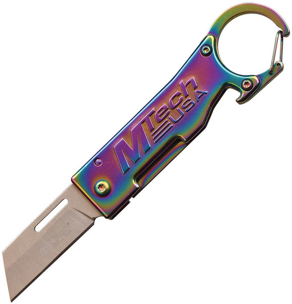 MTech Framelock Spectrum Rainbow Keychain Handle Folding Knife 1171RB