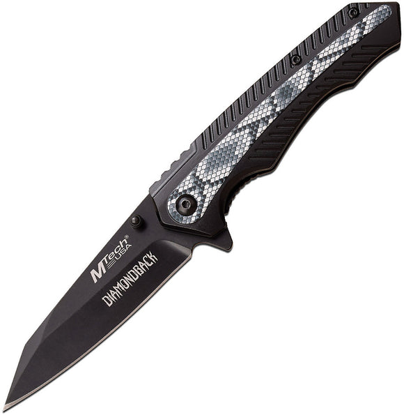 MTech Snake Linerlock A/O Black & White Folding 3Cr13 Pocket Knife A1112GY