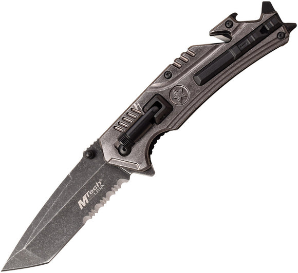 MTech Linerlock A/O Aluminum Folding 3Cr13 Stonewashed Pocket Knife A1114SW
