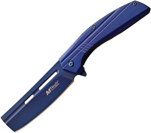 MTech Linerlock A/O Blue Coated Folding 3CR13 Steel Pocket Knife A1139BL