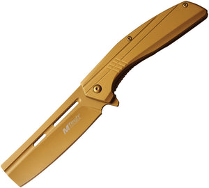 MTech Linerlock A/O Gold Coated Folding 3CR13 Steel Pocket Knife A1139GD