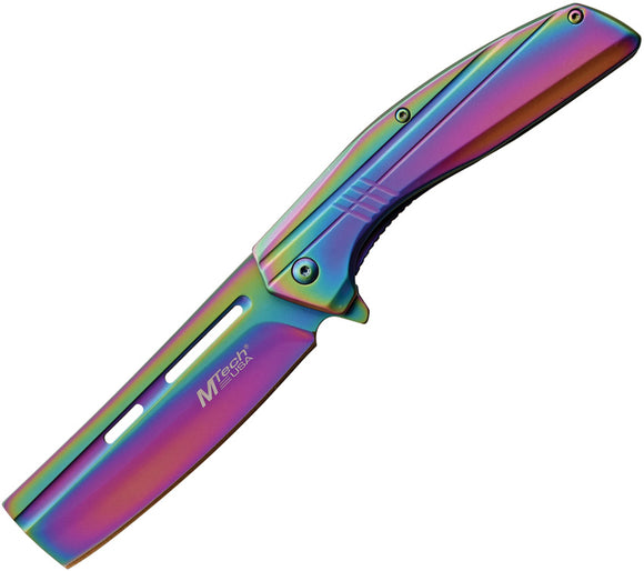 MTech Spectrum Linerlock A/O Rainbow Folding 3CR13 Pocket Knife A1139RB