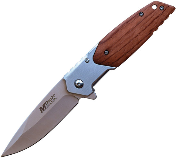 MTech Linerlock A/O Pakkawood Folding 3Cr13 Steel Pocket Knife A1154BR