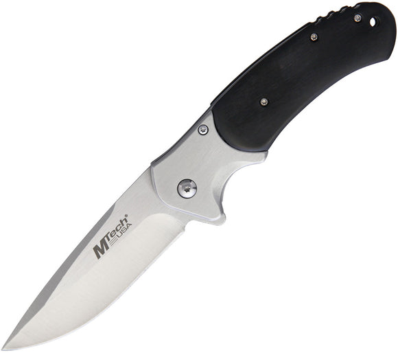 MTech Linerlock A/O Black Pakkawood Folding Stainless Pocket Knife A1155BK
