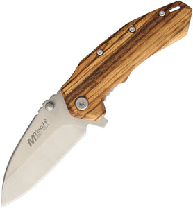 MTech Linerlock A/O Zebrawood Handle Folding Knife A1158ZW
