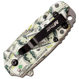 MTech Money Framelock A/O Light Green Aluminum Folding Pocket Knife A1189C