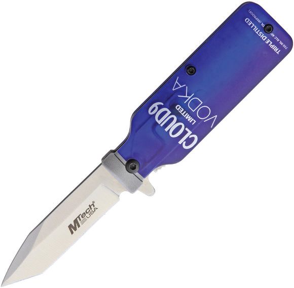 MTech Vodka Linerlock A/O Blue ABS Folding Stainless Pocket Knife A1190V