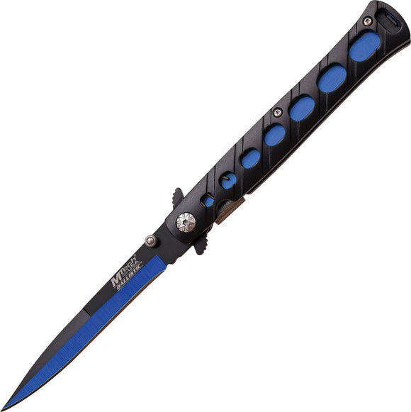 MTech Stiletto A/O Blue & Black Aluminum Folding Stainless Pocket Knife A317BL