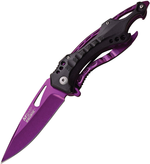 MTech Ballistic Linerlock A/O Purple Aluminum Folding Pocket Knife 705PE