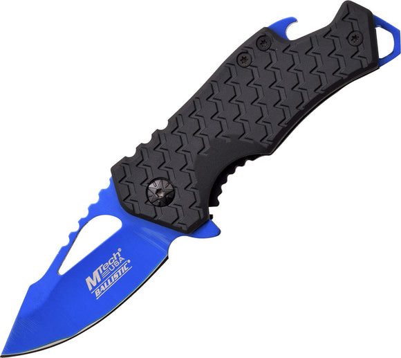 MTech A/O Folding Pocket Blue Plain Blade Knife Textured Handle -  a882bl