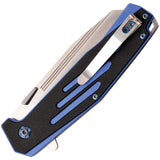 MTech Button Lock Black & Blue G10 Folding Stainless Wharncliffe Pocket Knife EFDR034BL