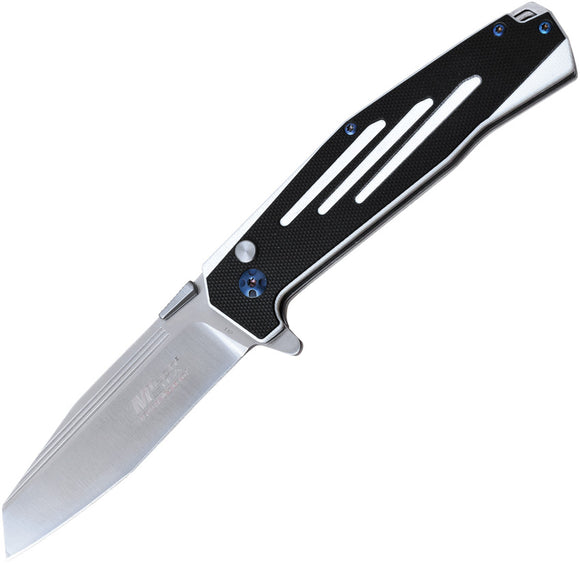 MTech Button Lock Black & White G10 Folding Stainless Wharncliffe Pocket Knife EFDR034WH