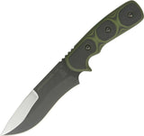 TOPS Mountain Lion Fixed Carbon Steel Blade Green & Black Handle Knife