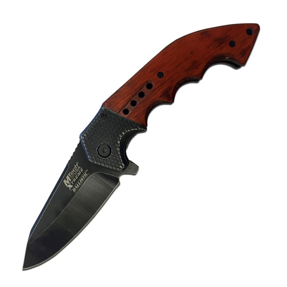 MTech Xtreme Linerlock A/O Brown Wood Folding 440C Pocket Knife A829BW