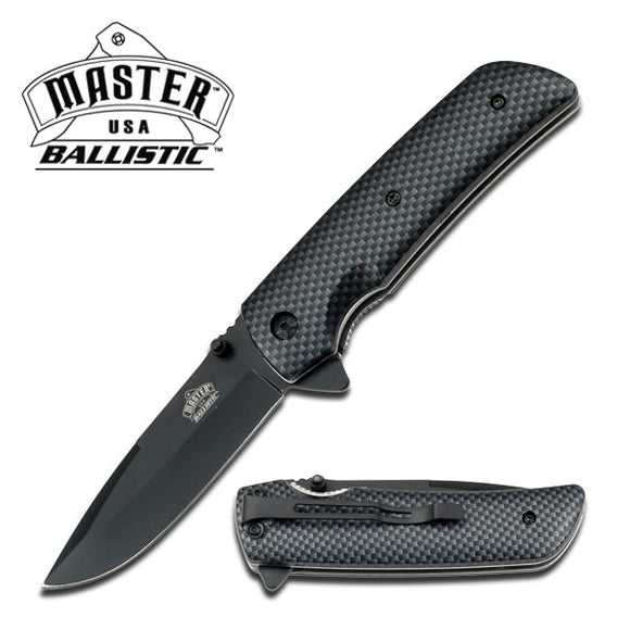 Master USA Spring Assisted Black Folding Stainless Steel Pocket Knife A005CF