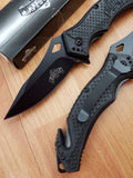 Master USA LOT OF 3 Assisted Black Rescue Flipper Stainless Folding Knife A048BK3
