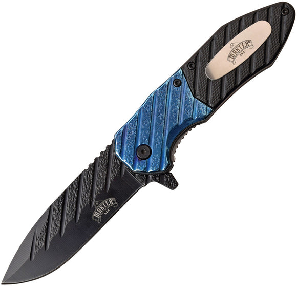 Master USA Linerlock A/O Blue Assisted Folding Knife 059bl