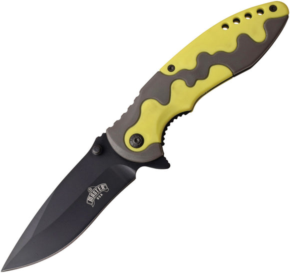 Master USA Linerlock A/O Yellow Assisted Folding Knife 061yl