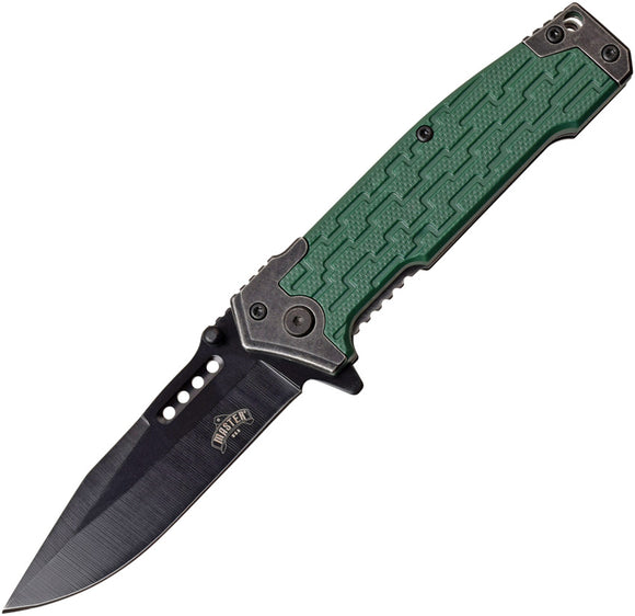 Master USA Linerlock A/O Green Assisted Folding Knife 070gn