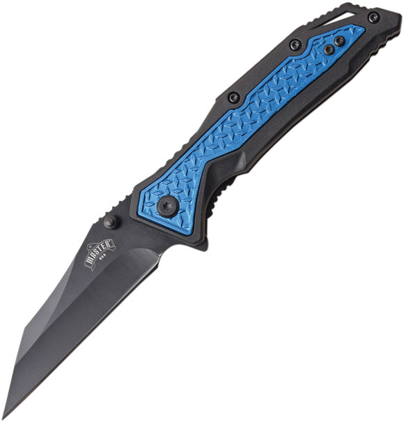 Master USA Linerlock A/O Blue Assisted Folding Knife 073bl