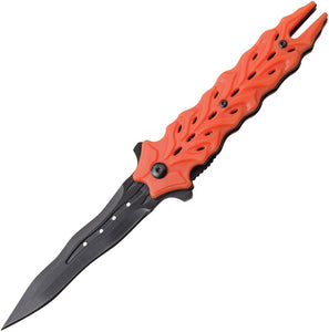 Master USA Linerlock A/O Orange Assisted Folding Knife 075oyl