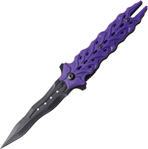 Master USA Linerlock A/O Purple Assisted Folding Knife 075pbl