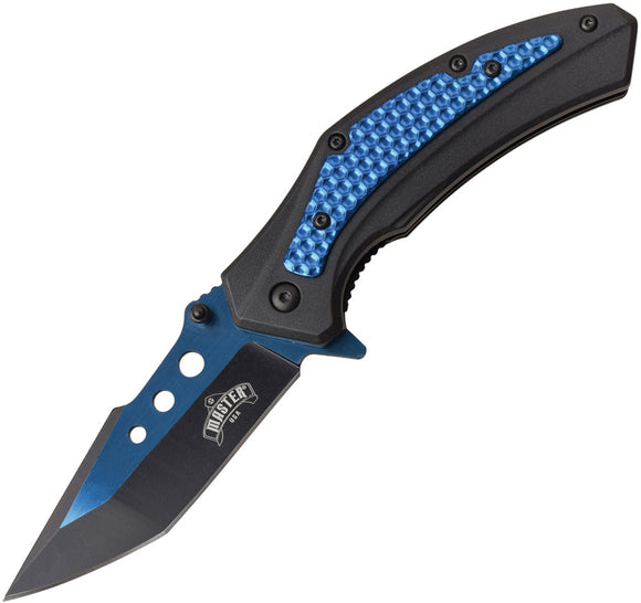 Master USA Linerlock A/O Blue Assisted Folding Knife 077bl
