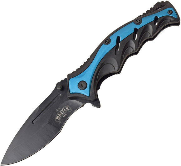 Master USA Linerlock A/O Blue Assisted Folding Knife 080bl