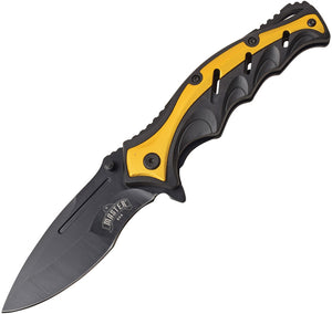 Master USA Linerlock A/O Yellow Assisted Folding Knife 080yl