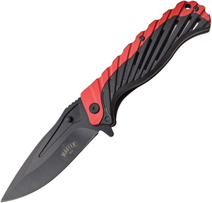 Master USA Linerlock A/O Red Assisted Folding Knife 082rd