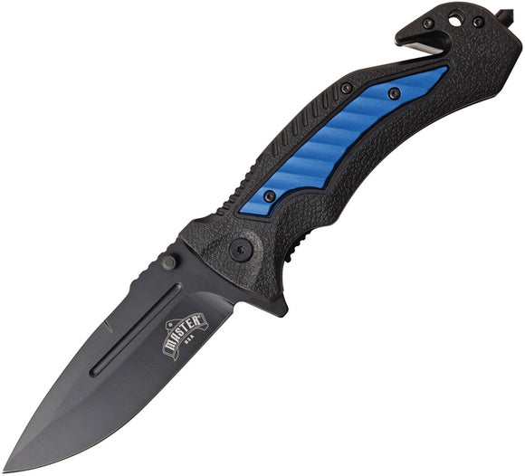 Master USA Linerlock A/O Blue Assisted Folding Knife 089bl