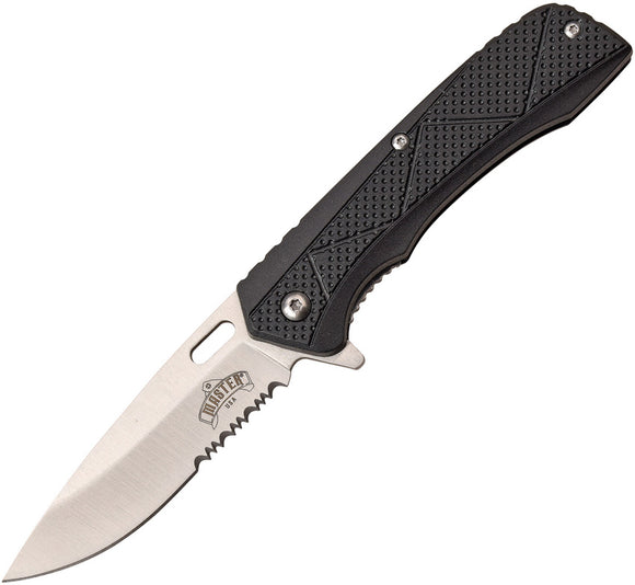 Master USA Linerlock A/O Black Assisted Folding Knife 092as