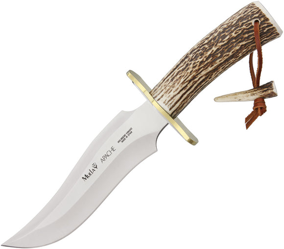 Muela Apache Bowie Stag Handle 440A Stainless Fixed Knife w/ Belt Sheath 93102