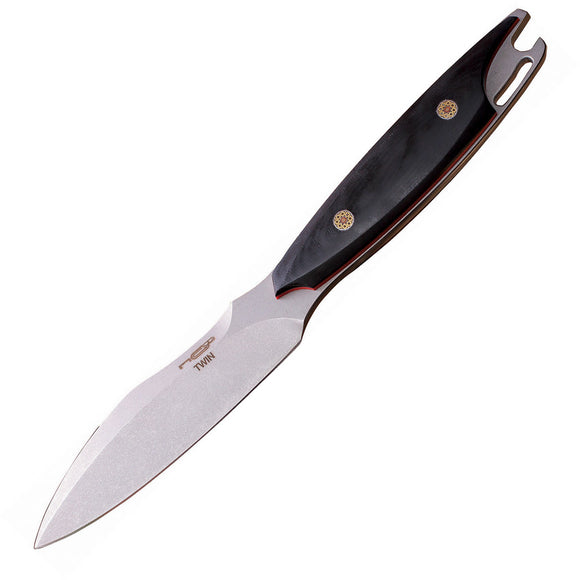 N.C. Custom Twin Black & Red G10 niolox Fixed Blade Knife + Sheath 006