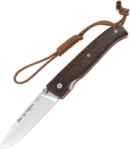 Nieto Mountain Micarta Linerlock Brown Paracord Lanyard Knife NIE245Y