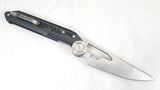 NOC Knives CHEF Linerlock Black G10 & Carbon Fiber 440C Folding Knife DG0401