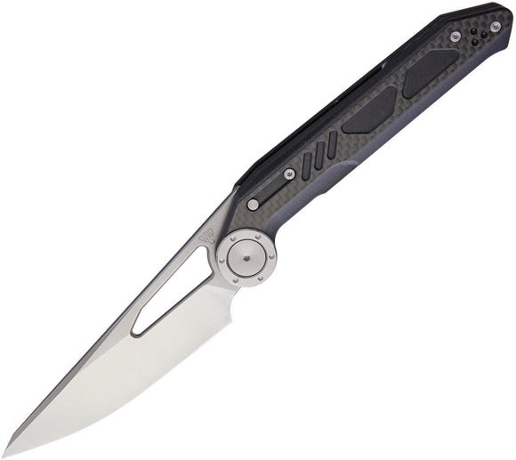 NOC Knives CHEF Linerlock Black G10 & Carbon Fiber 440C Folding Knife DG0401