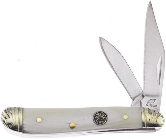 Frost Little Peanut Ox Horn White Handle Stainless Folding Blades Knife