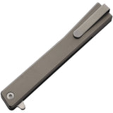 Ocaso Solstice Linerlock Gray Titanium Folding S35VN Clip Pt Pocket Knife 10CTS