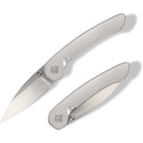 Ocaso Seaton Large Linerlock Silver Stainless Steel Folding AUS-10A Knife 42SLS